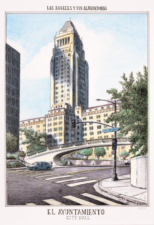Sandow Birk – City Hall - Drawing - 2021