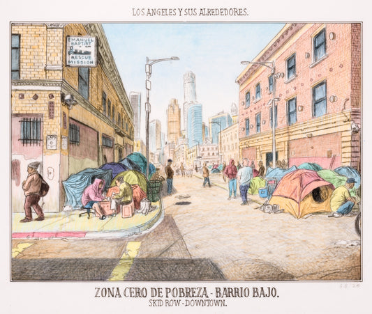 Sandow Birk – Skid Row - Downtown - Drawing 2020