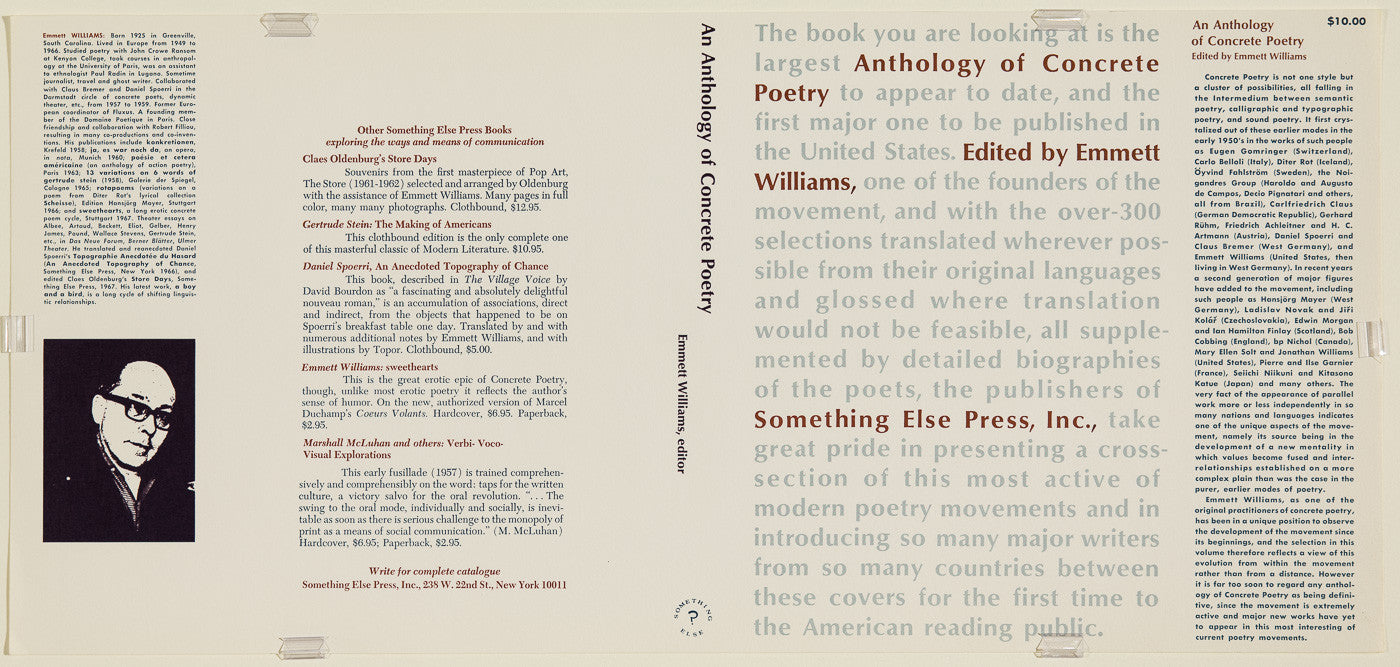 Unfolded Dust Jacket - An Anthology of Concrete Poetry. Edited by Emmett Williams
