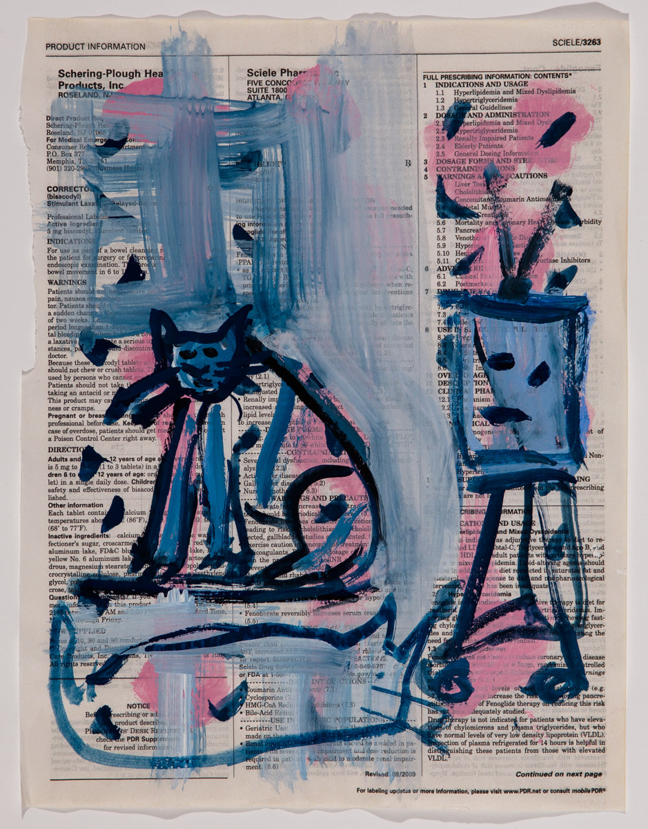 Julia Schwartz ~ Book Cats #9 (nighttime TV), 2018