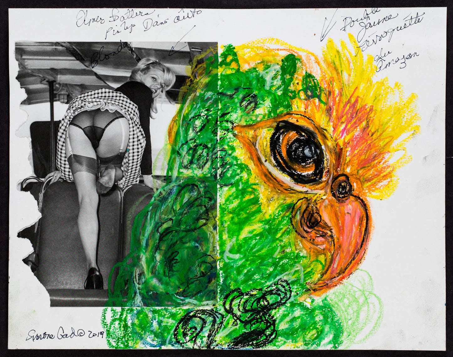 Simone Gad ~ Perroquette Verte/Elmer Batters Pinup, 2019
