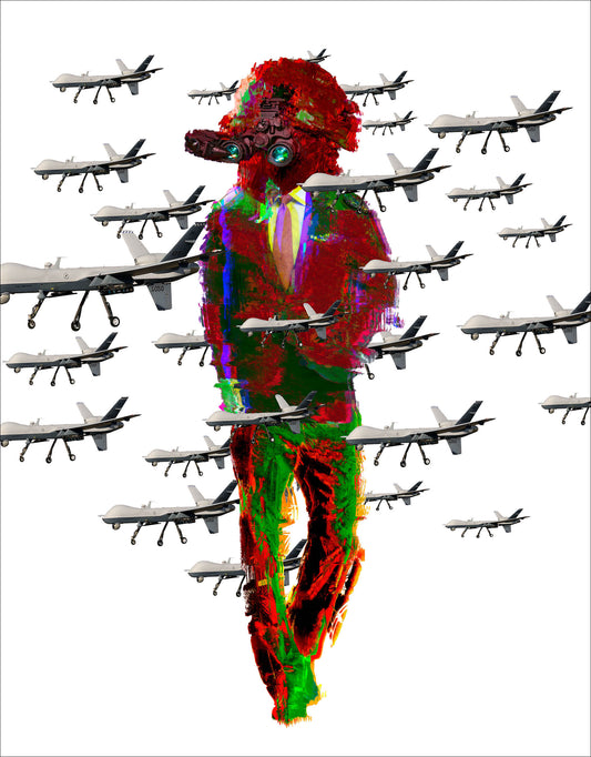 Lane Barden – Suitmaster 3 With Drone Swarm - Limited Edition Print