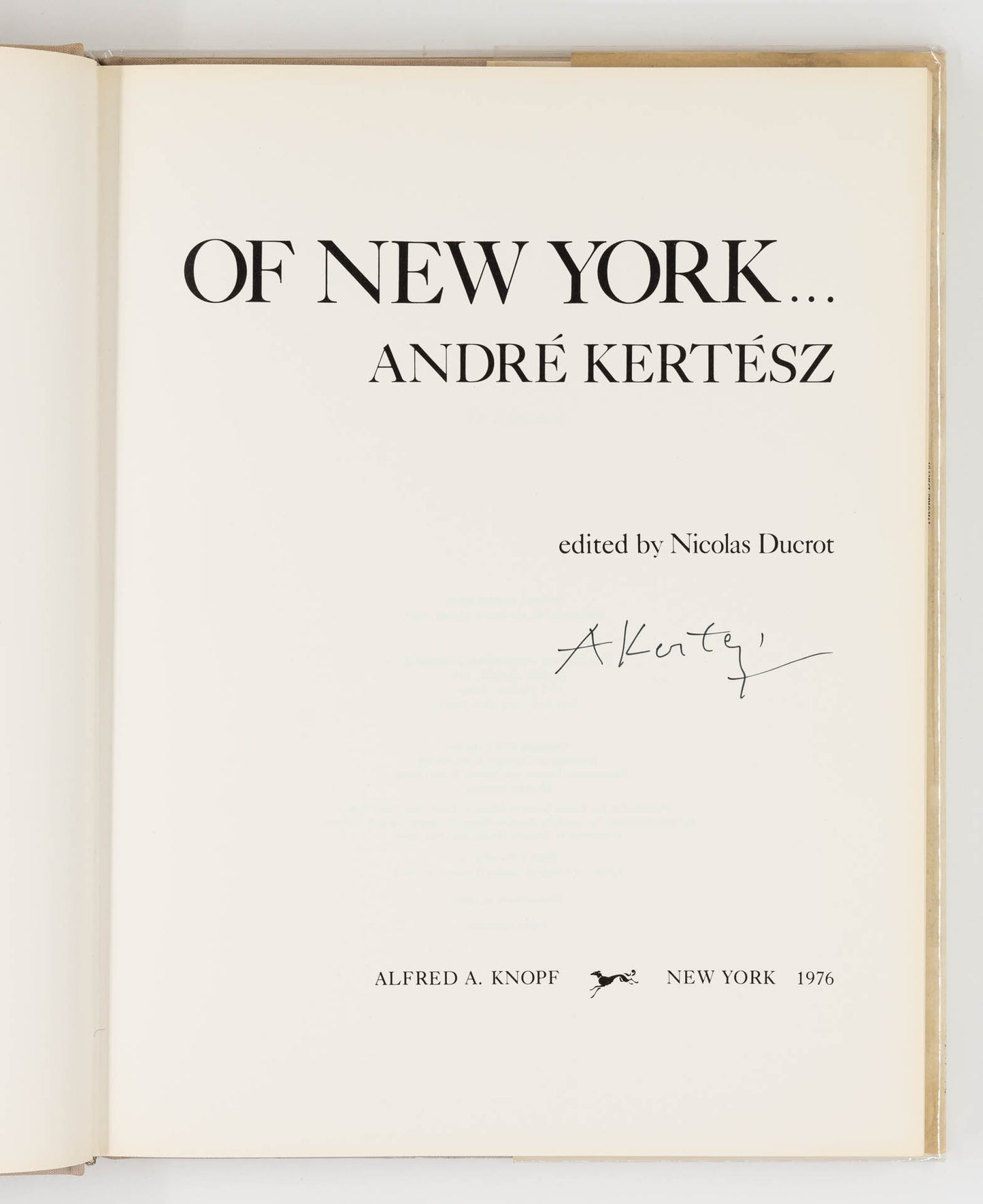 Of New York – André Kertész [Signed, 1st Ed.]