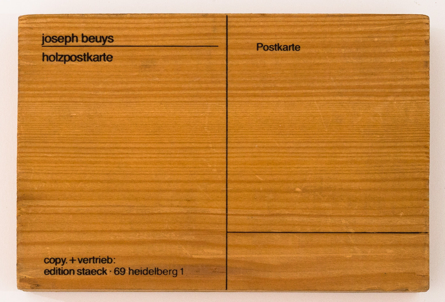 Joseph Beuys – Wood Postcard, 1974