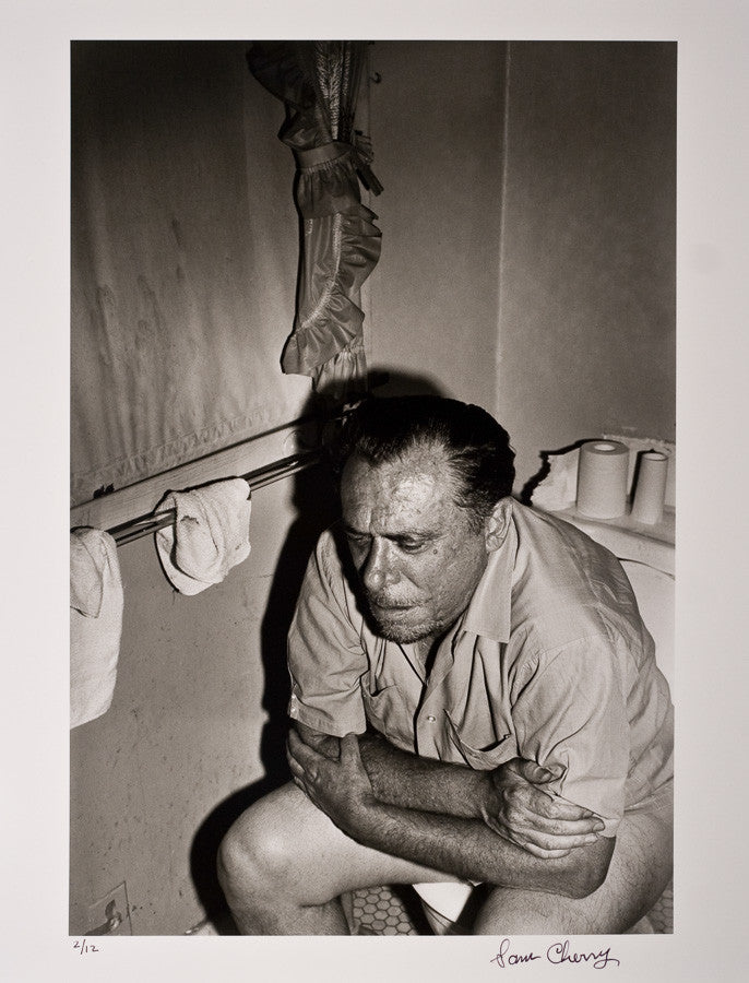 Charles Bukowski in his De Longpre Bathroom 1970 – Photograph by Sam Cherry