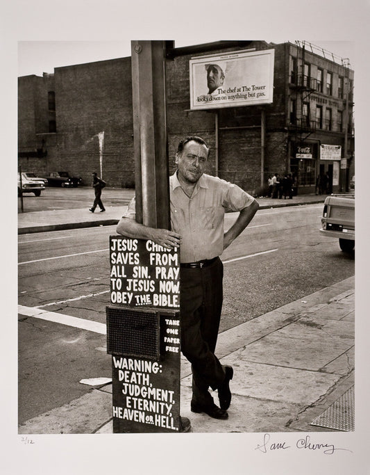 Charles Bukowski (Tour in Skid Row), 1970 – Photograph by Sam Cherry