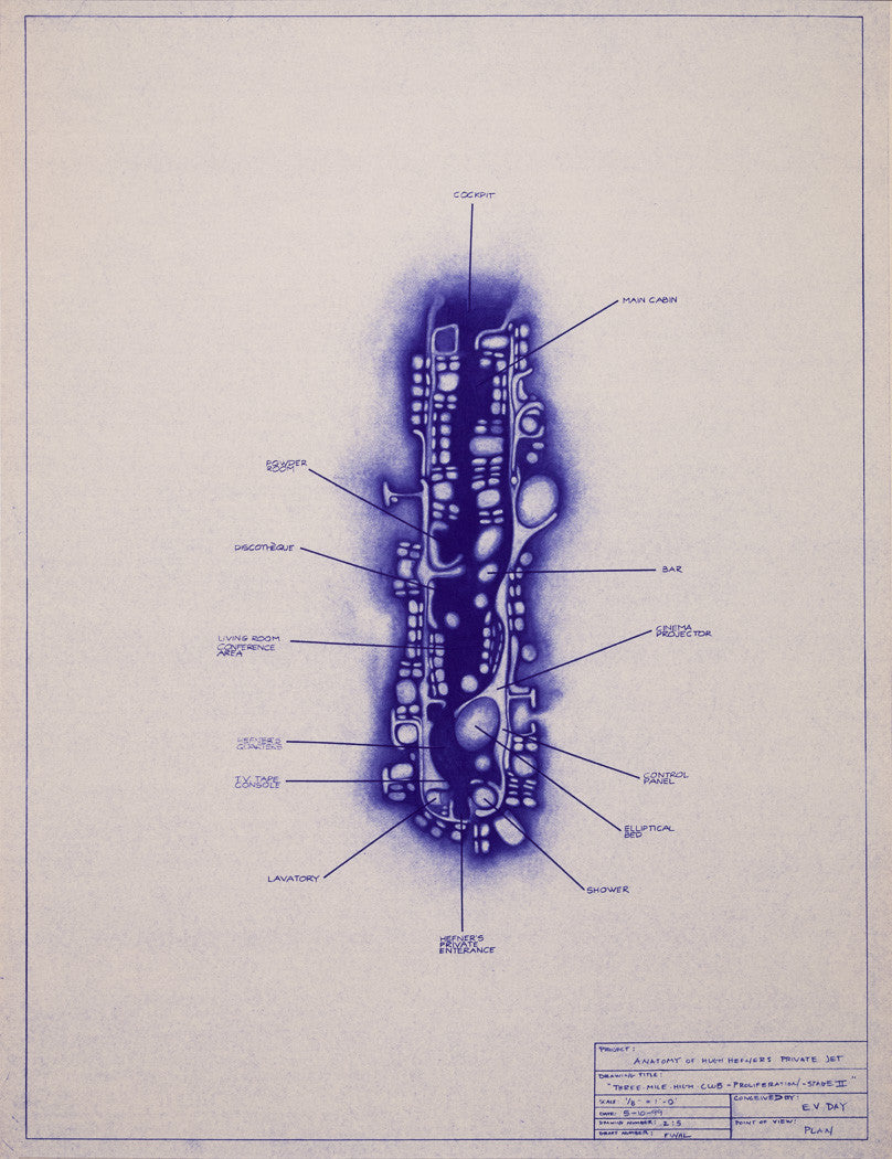 E.V. Day "Anatomy of Hugh Hefner's Private Jet", Set of Blueprints, 1999