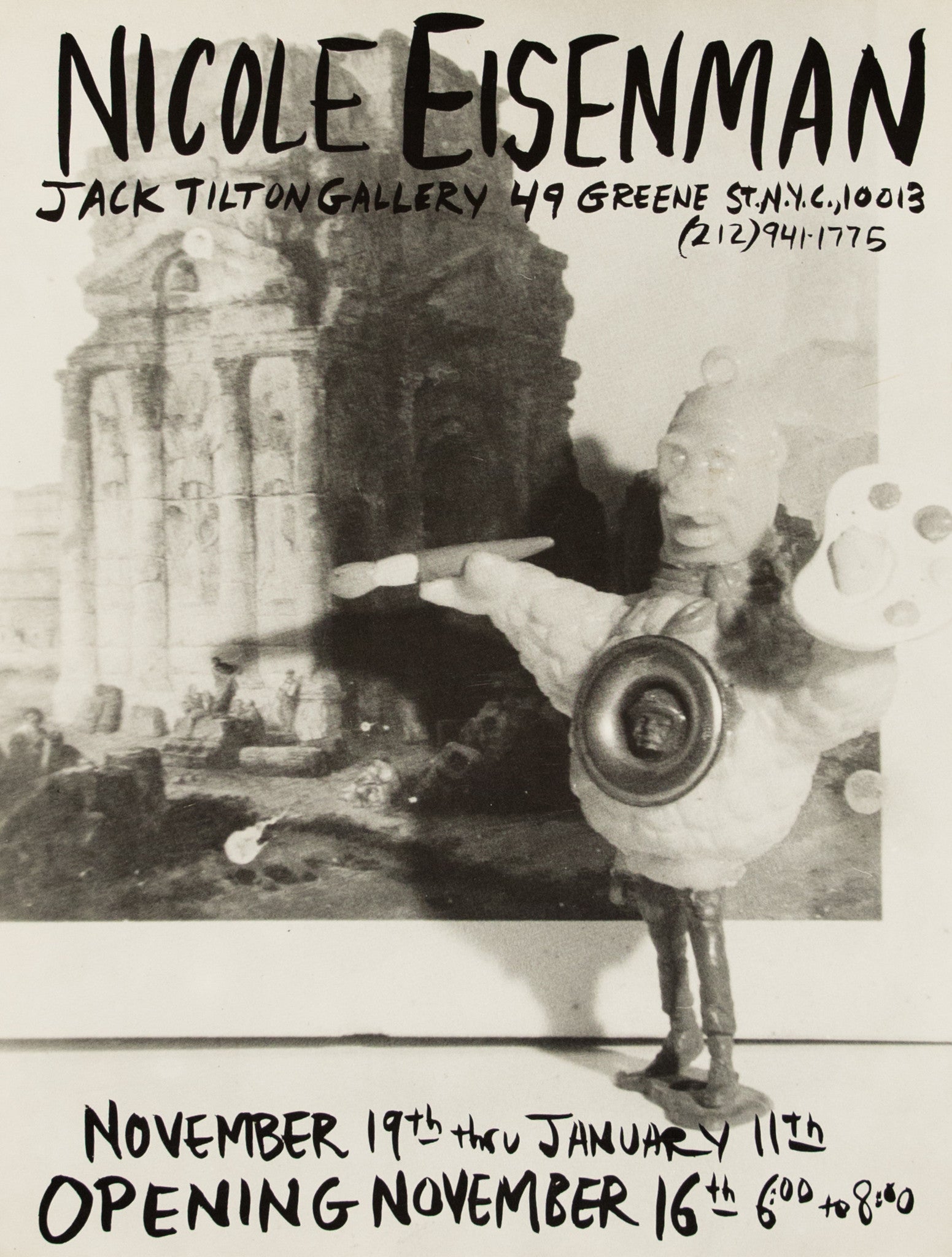 Nicole Eisenman Exhibition Poster, Jack Tilton Gallery, 1997