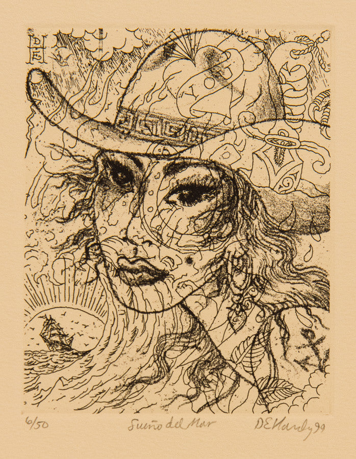 Don Ed Hardy Limited Edition "Sueño del Mar" Etching, 1999