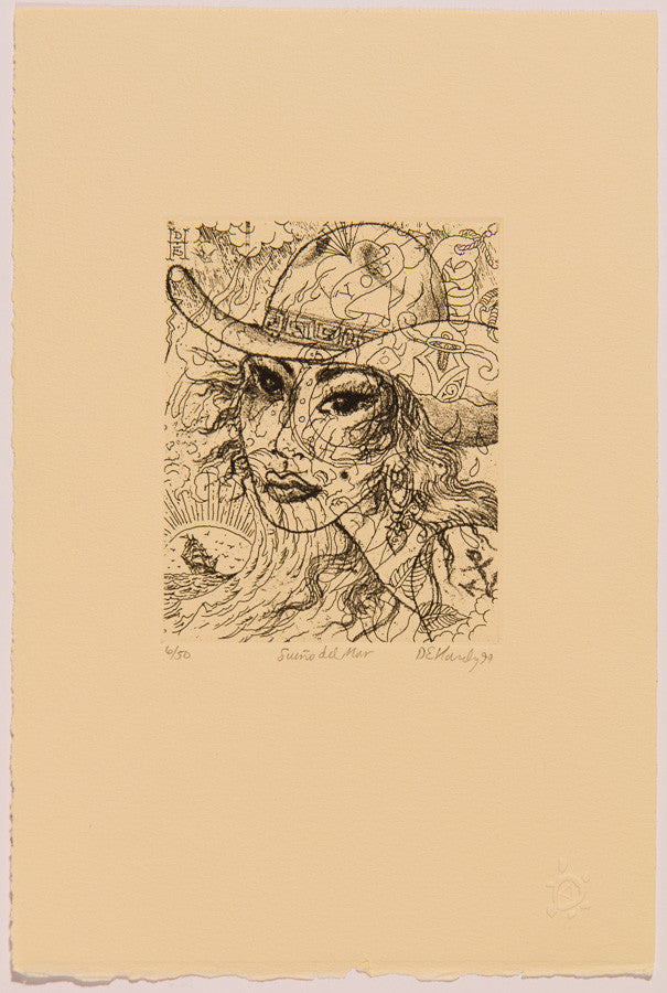 Don Ed Hardy Limited Edition "Sueño del Mar" Etching, 1999