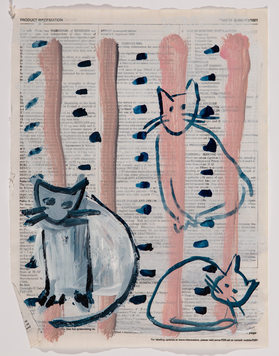 Julia Schwartz ~ Book Cats #15 (trio), 2018