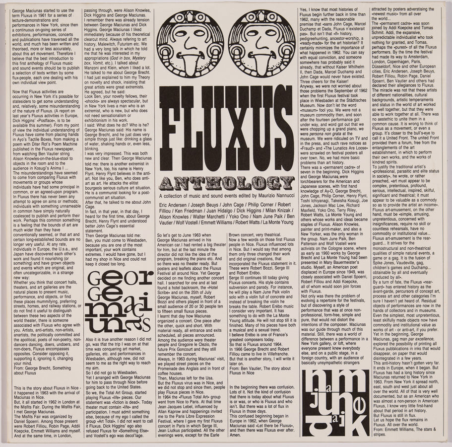 Maurizio Nannucci [ed.], Fluxus Anthology [LP record], 1989