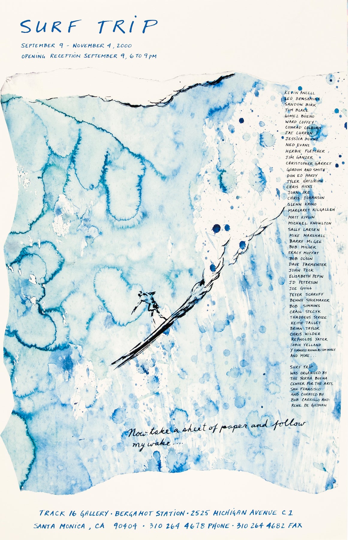 Raymond Pettibon – Surf Trip, Exhibition Poster [Raymond Pettibon], 2000